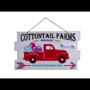 Farmhouse Whimsical Easter Truck Hanging Sign